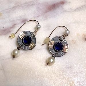 Julie Shaw Amethyst and Pearl Earrings